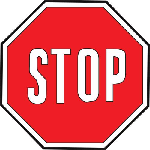 Señal vertical reglamentaria de prioridad stop